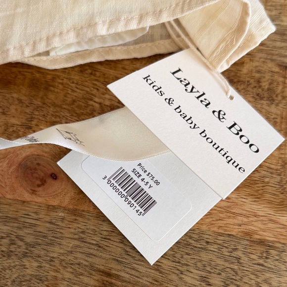 Cream Ruffle Kids Dress - Picture 3 of 4